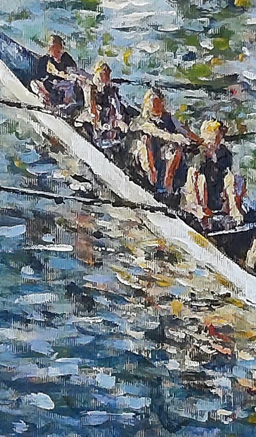 evening rowers by Dimitris Voyiazoglou