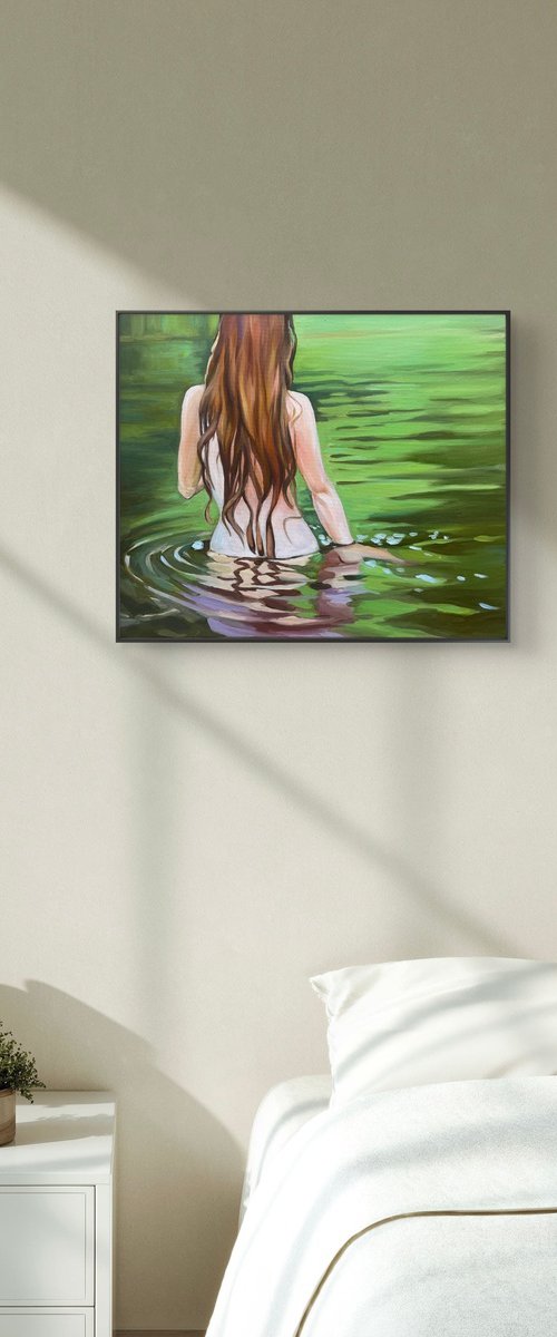 Woman. Lake by Guzel Min