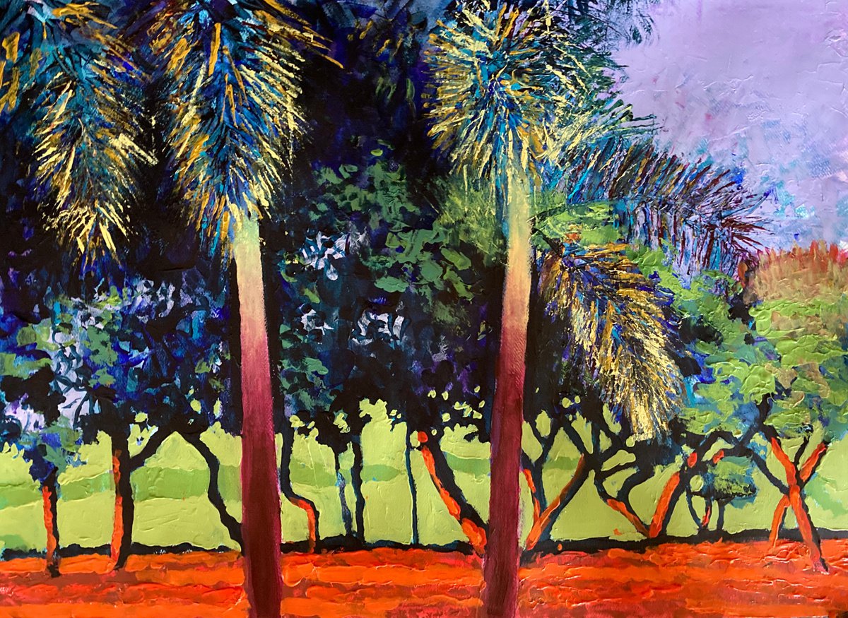 Royal palms sunset by John Cottee
