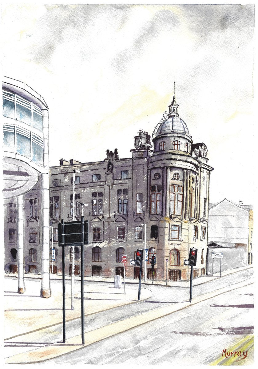 Clyde Port Authority Building Glasgow Watercolour Painting by Stephen Murray