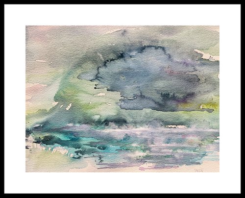 The Way I Keep Thinking Of You I abstract watercolor landscape by Gesa Reuter