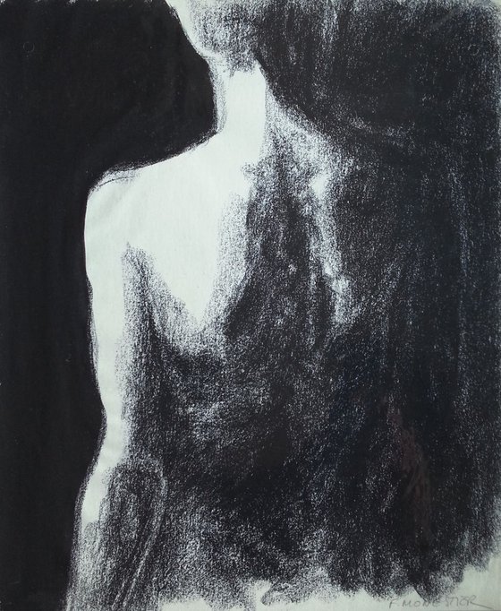 Drawing of a woman's back