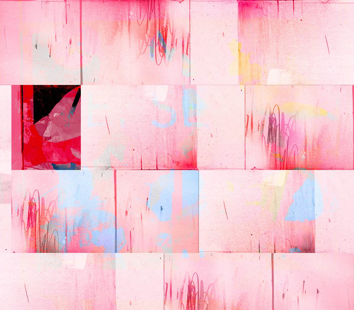 Abstract Print By The Most Active, 17 X 15", Repeat And Move, Original Artwork