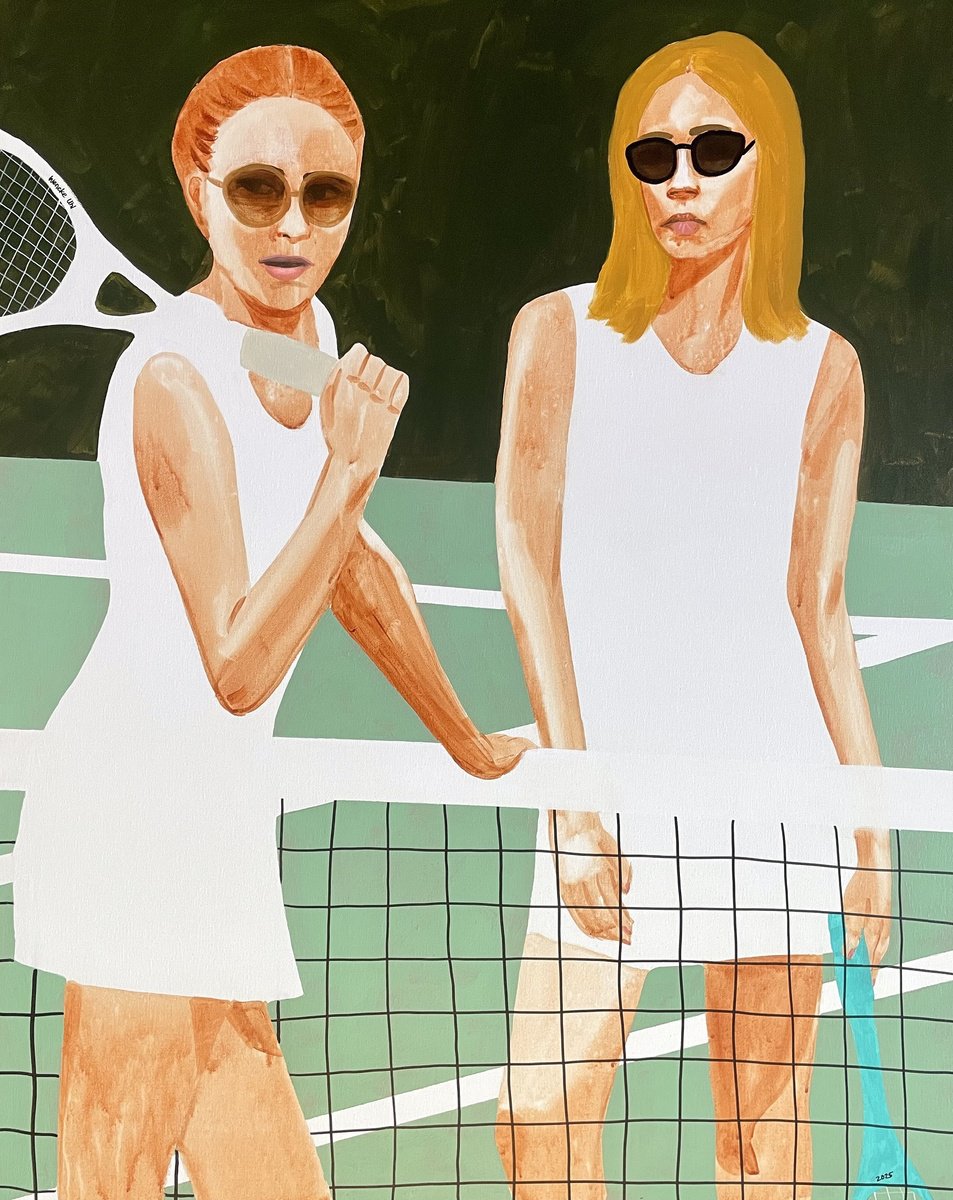 Urban And Pop Portrait Acrylic Painting By Wencke Uhl, 31 X 39", Can You Believe!?, Original Artwork