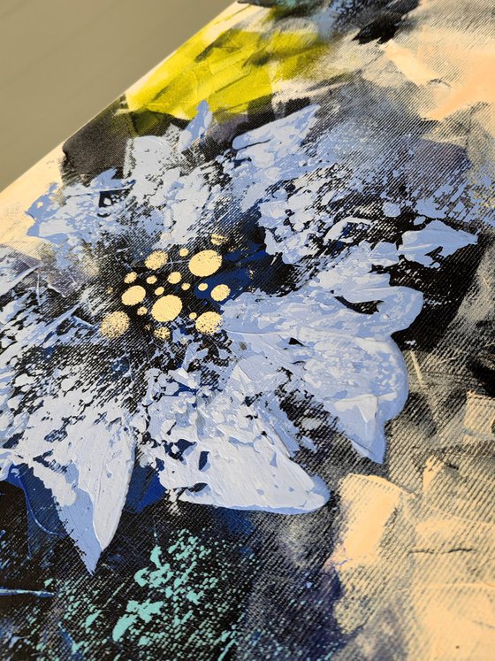 "Ultramarine Floral Harmony"