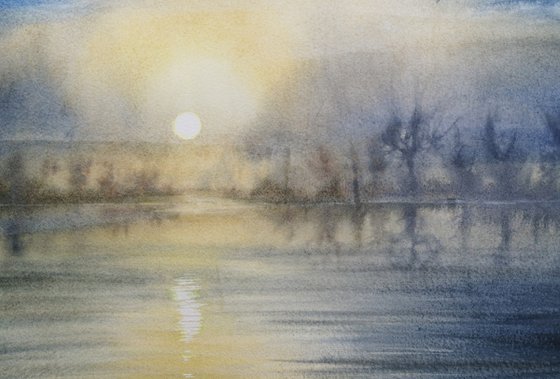 A Misty Sunrise on the Lake – Landscape - Mist - Morning Fog - Countryside