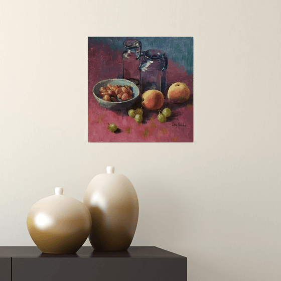 Still Life with Peaches and Grapes