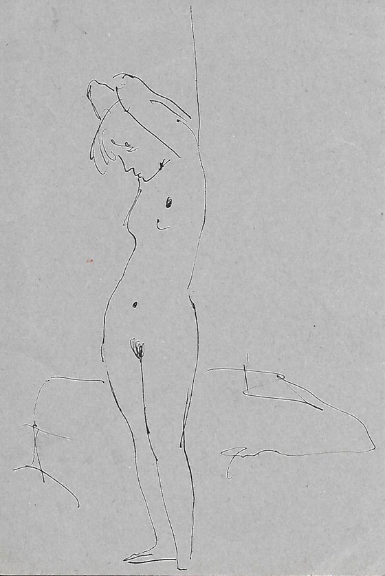 Nude Study, life sketch 12x18 cm ES