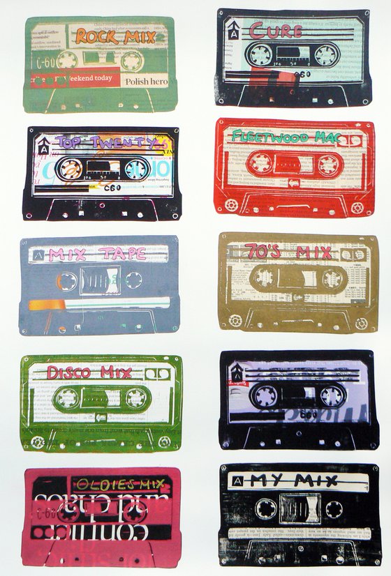 Cassettes #6 (cassette tapes, retro music, 70's, 80's rock culture)