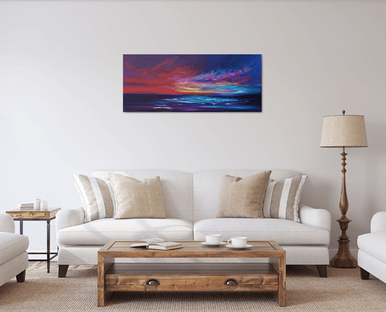 Crimson Skies - seascape, emotional, panoramic