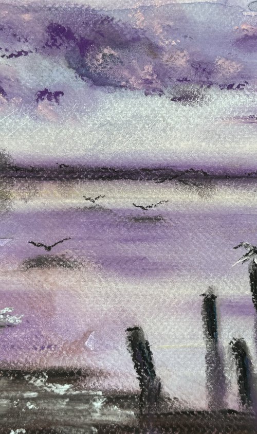 Seascape Plein air seagulls by Yuliia Sharapova