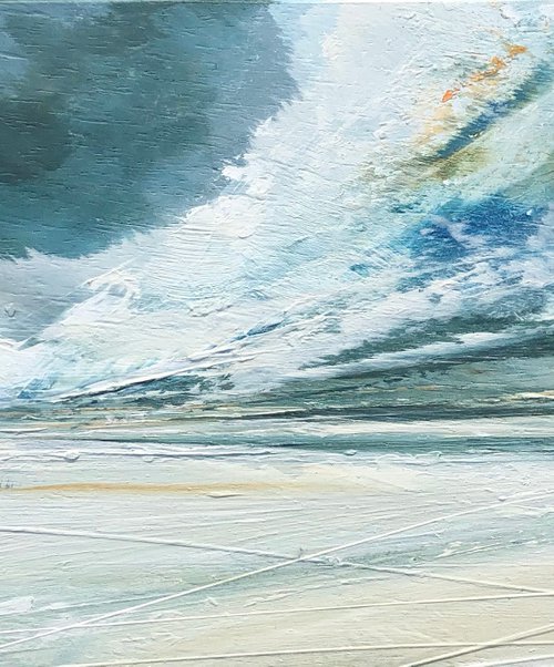 Flame Cloud small seascape by Jane Skingley