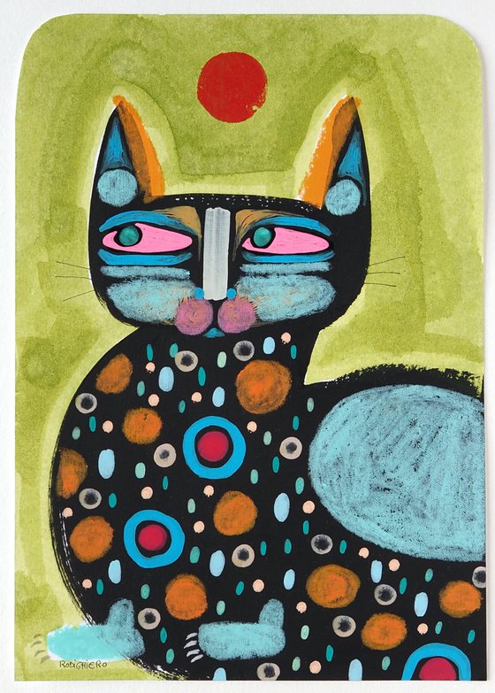 Cat - green sky red sun