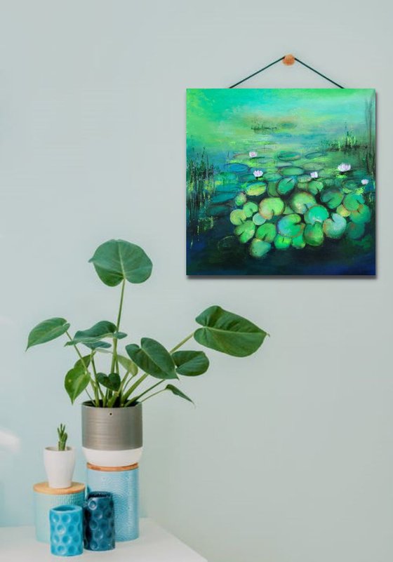 Water Lily Pond ! Comtemporary Abstract Art