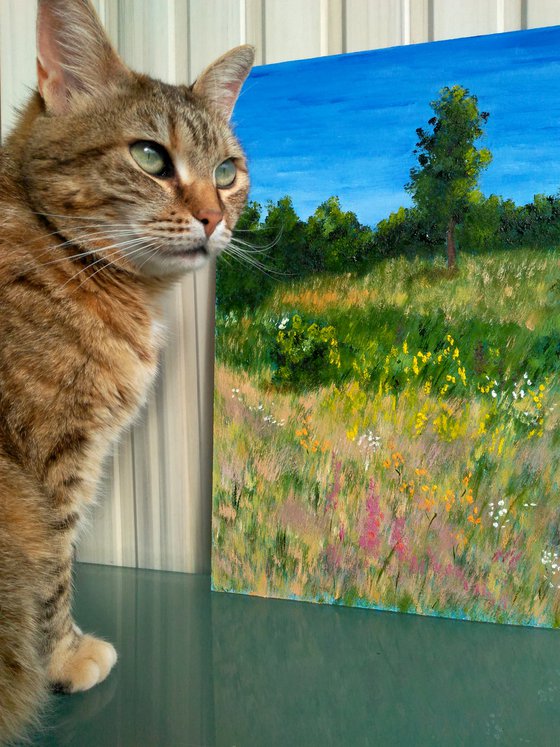 Meadow Wildflowers original oil paintin