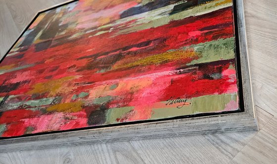 Poppies in Passing. Large abstract landcape