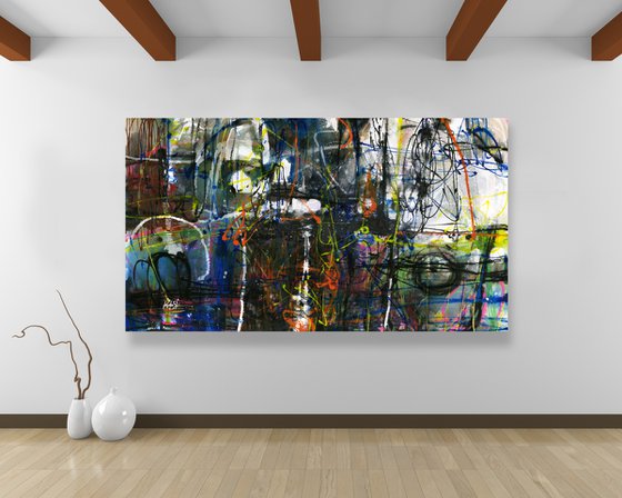 Urban Street - XXL Abstract Painting by Kathy Morton Stanion