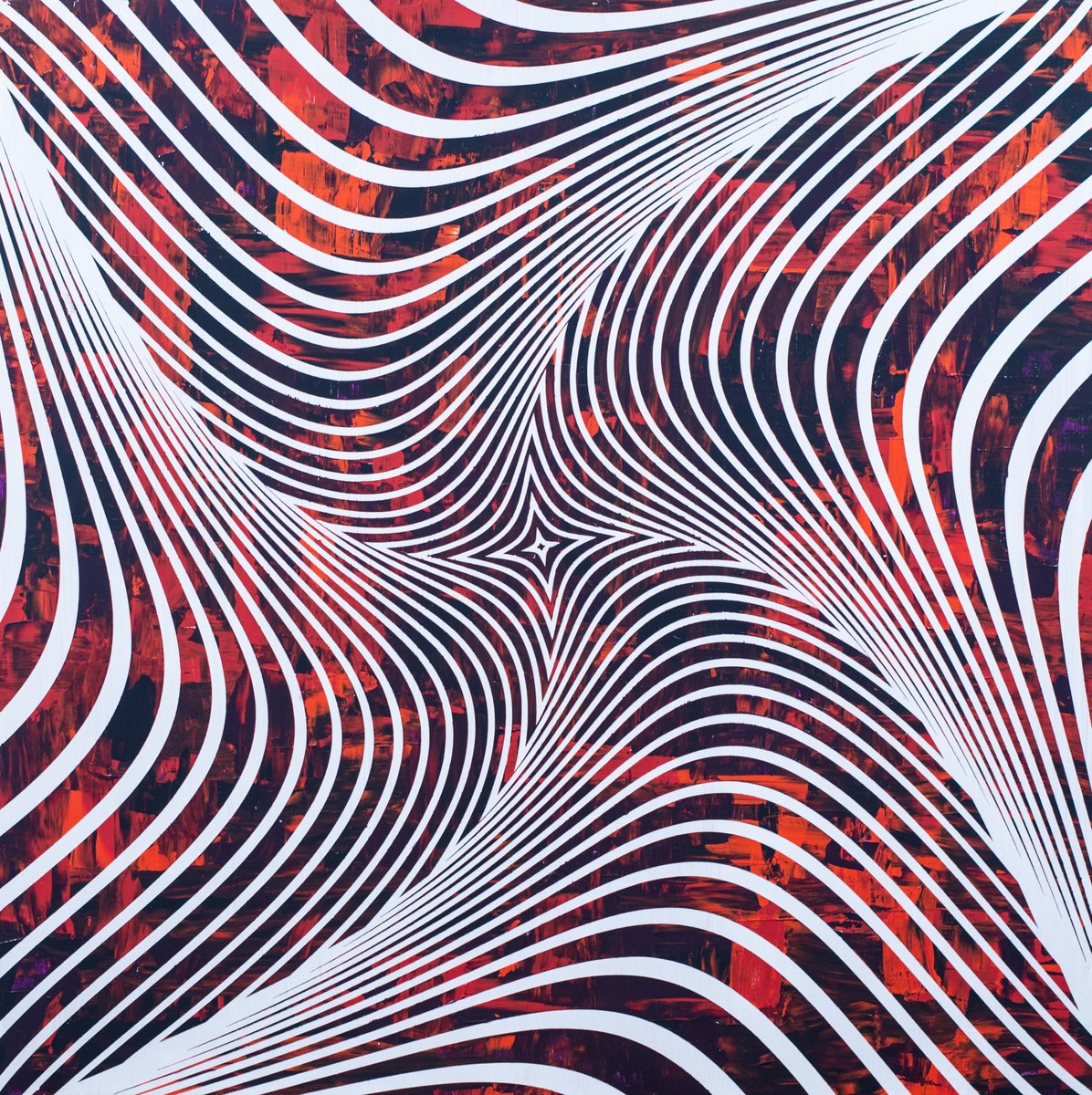 Geometric Abstract Acrylic Painting By Sean Christopher Ward, 24 X 24", Dante