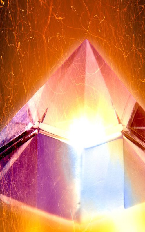 burning crystal pyramid by Bruno Paolo Benedetti