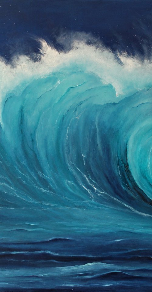 Realistic wave, 100x80 cm by Anastasiia Novitskaya