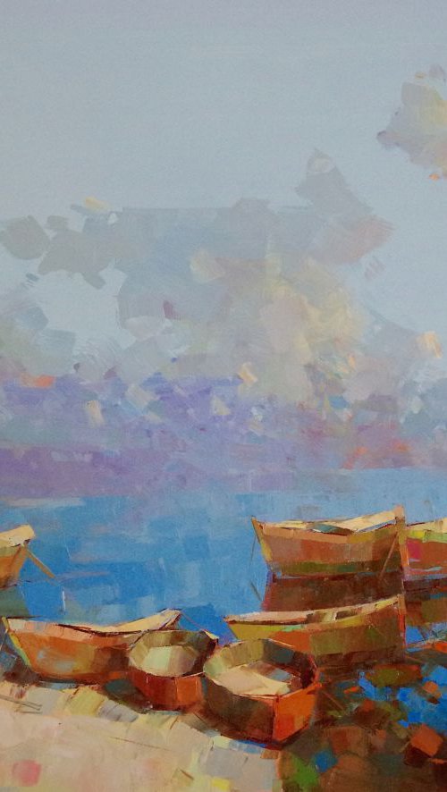 Seashore, Contemporary art,  Handmade oil painting Original artwork One of a kind by Vahe Yeremyan