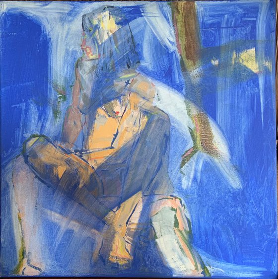 “ Portrait of a Female Nude In A Blue Room”