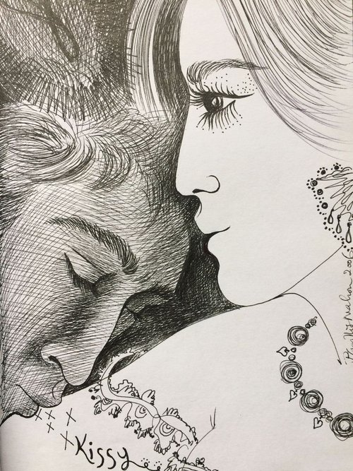 Kissy - woman remembering how he kissed her (and where) by Phyllis Mahon