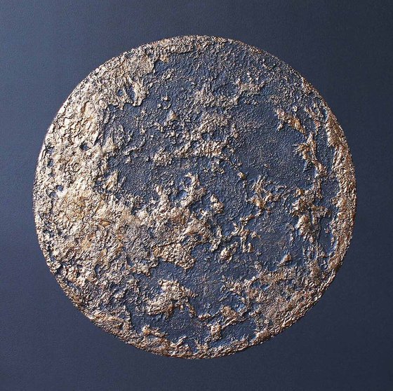 "Moon" Gold moon abstract art