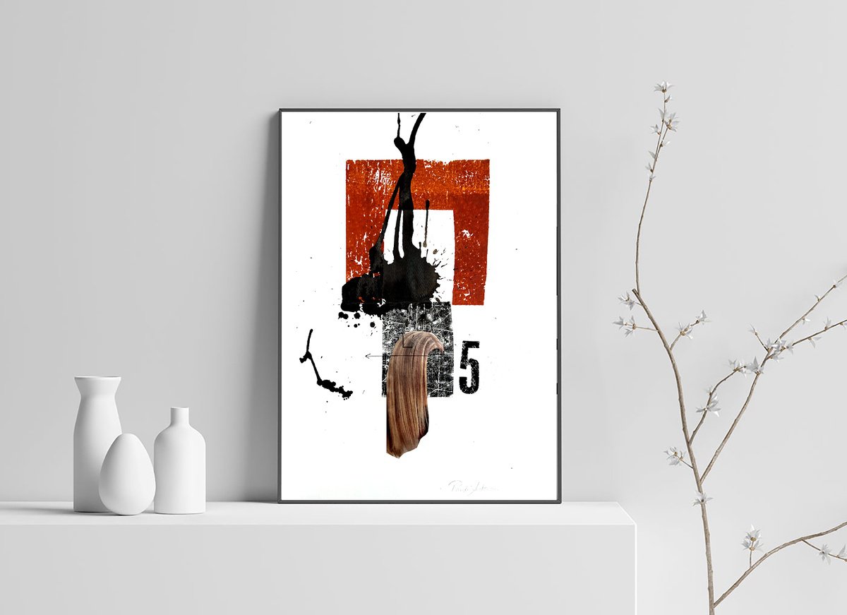 Still Life Collage By Randi Antonsen, 13 X 20", Time Is Now, Original Artwork