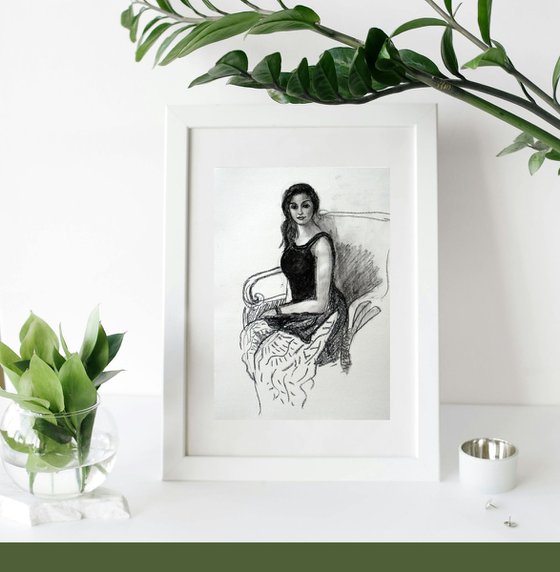 An Elegant Woman in Black Dress