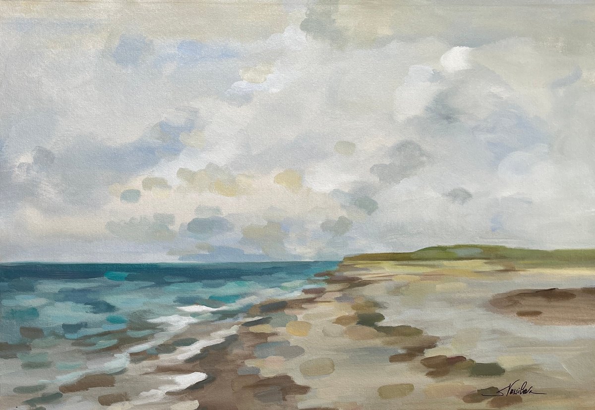  June Beach By Silvia Vassileva, 36 X 24, Artwork For Sale On Artfinder