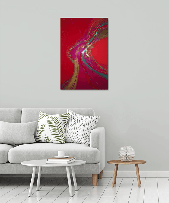 I love You's red abstract painting