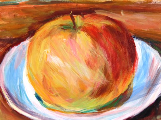 Apple on a plate