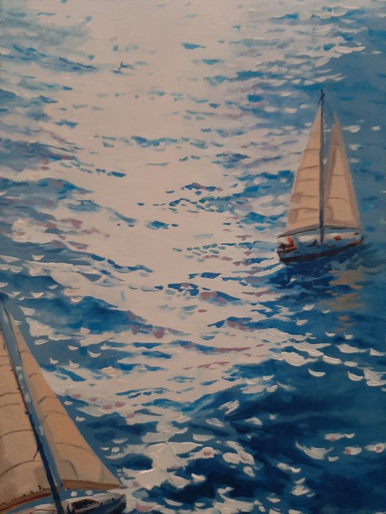 Seascape with Sailboats 34