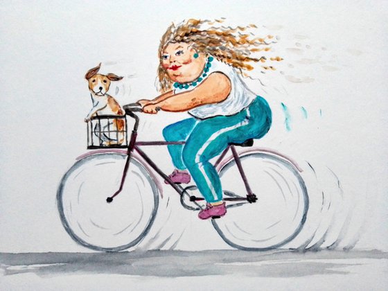 Bicycle and doggy and me