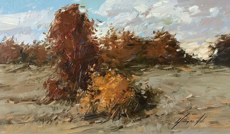 Autumn Evening Landscape Oil Painting One Of A Artfinder