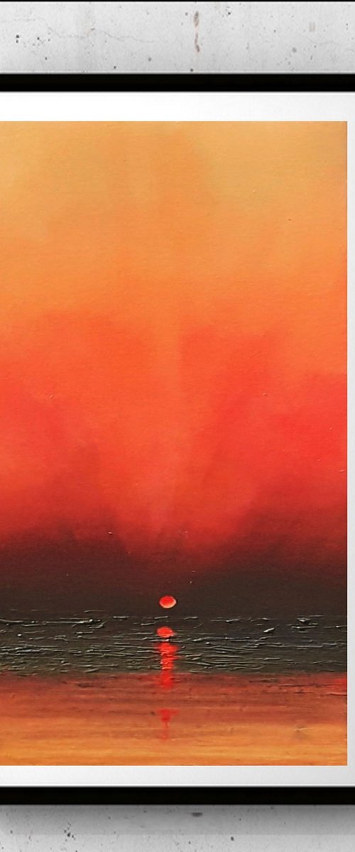 A vivid red moon by Olena Topliss