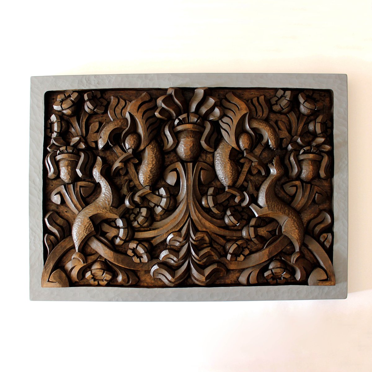 Expressive Animal Relief By Nikolay Martinov, 26 X 19", "Battle", Original Artwork