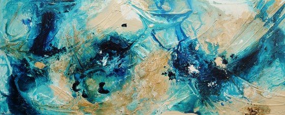 Oceans 240cm x 100cm Textured Abstract Art