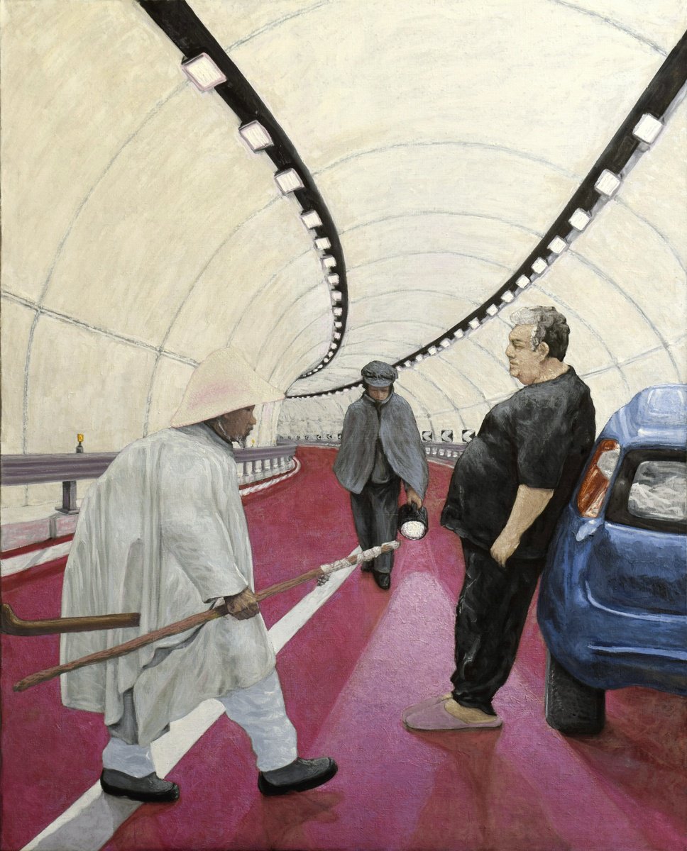 Oil Painting , Otzi Goes To Work By Antonio Mele, 50 X 63, Artwork For Sale On Artfinder