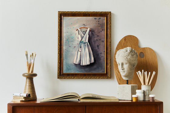 Little gray dress - original watercolor