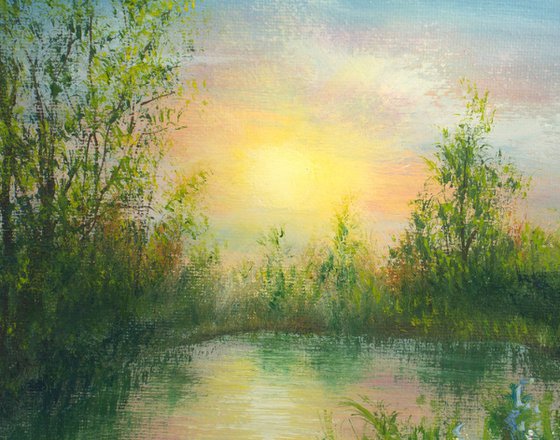 Sunset over a lake