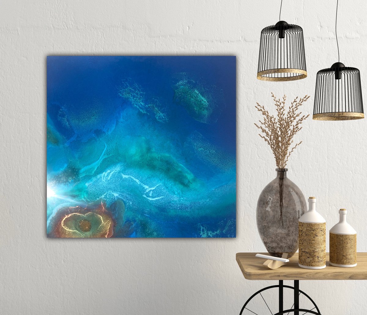 Organic Abstract Painting By Ana Hefco, 30 X 30, Let