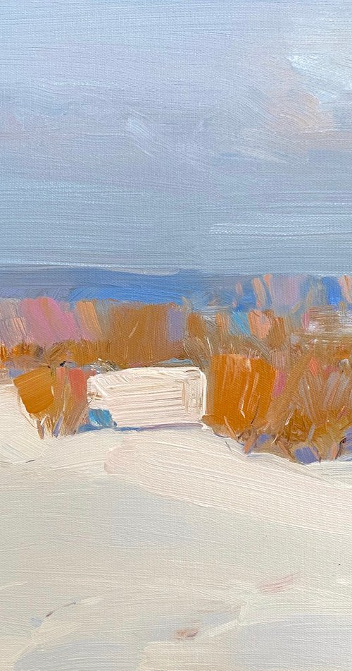 Winter Day, Original oil painting, Handmade artwork, One of a kind by Vahe Yeremyan