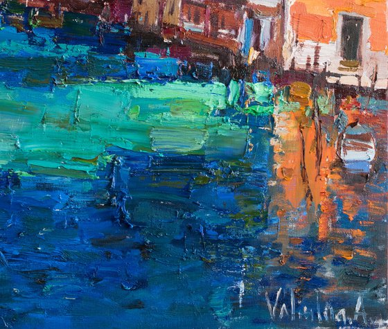 Venice Italy  - Italian impasto Landscape painting