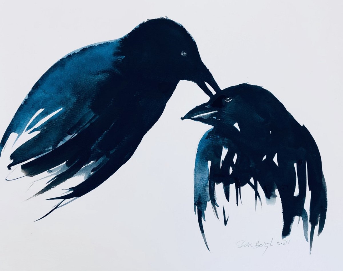 Expressive Animal Ink Drawing By Shabs Beigh, 23 X 17", Mississippi Kiss, Original Artwork