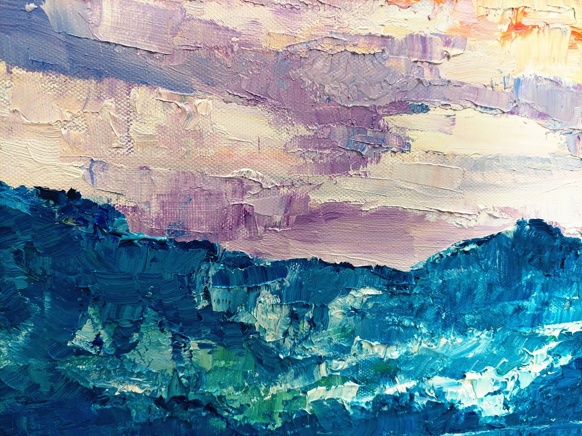 Impressionistic Landscape Oil Painting By Zoe Elizabeth Norman, 24 X 18", Floating Ice, Original Artwork