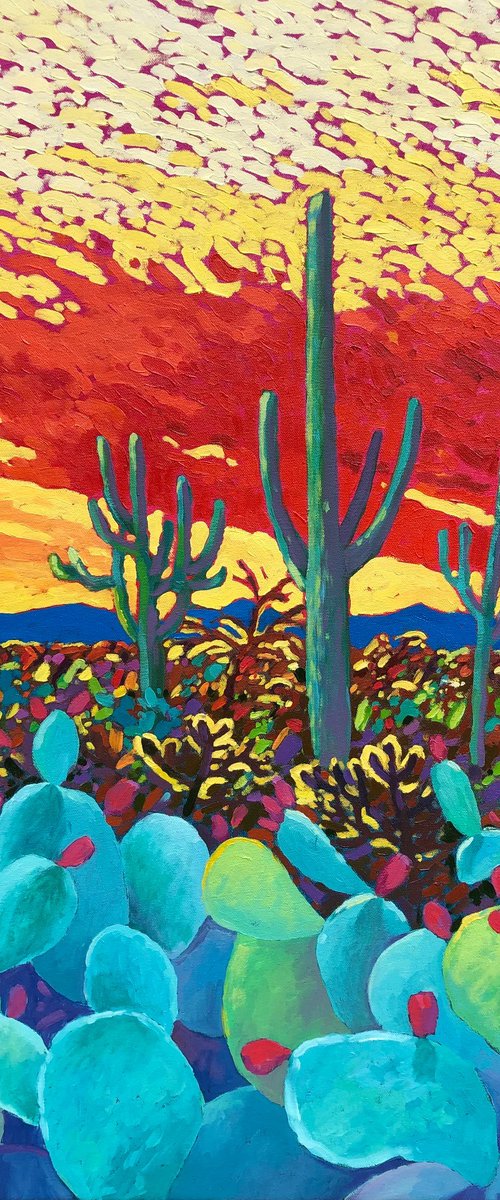 Warm evening in desert by Volodymyr Smoliak