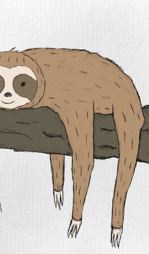 Sloth hangout by Indie Flynn-Mylchreest of MeriLine Art