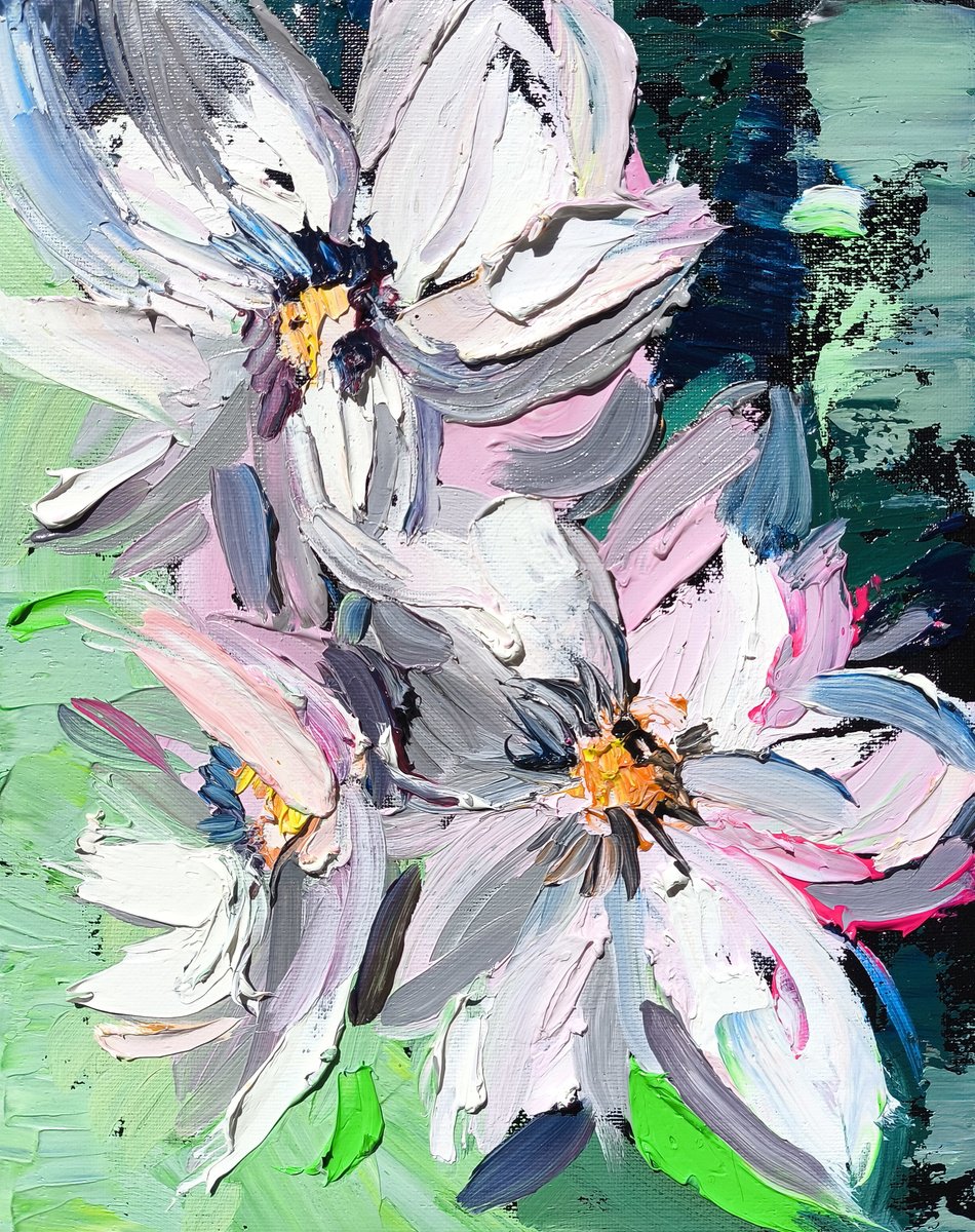Impressionistic Botanical Oil Painting By Vahe Bagumyan, 9 X 12", Whispers Of Spring, Original Artwork